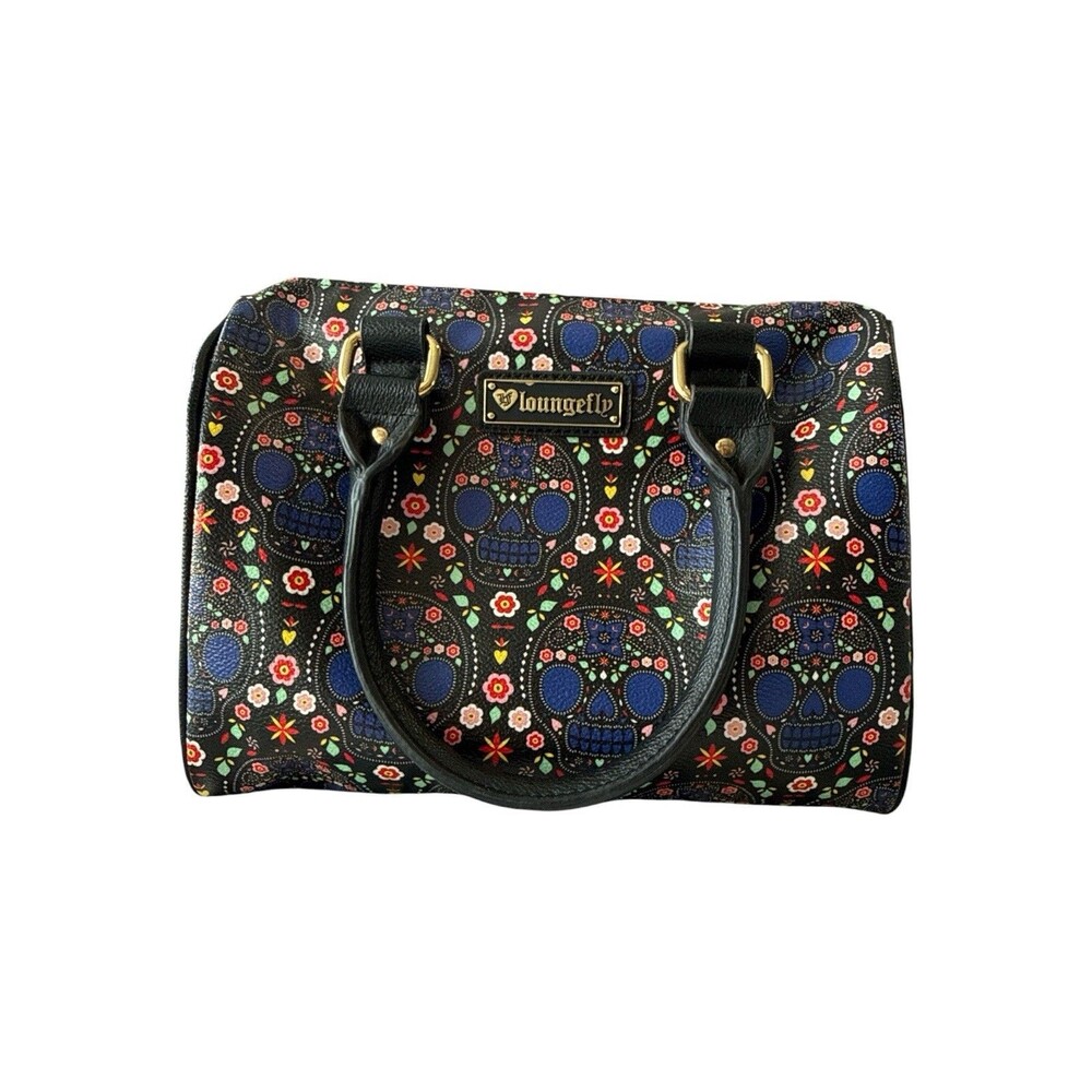 Loungefly Sugar Skull Satchel Crossbody Bag Dia De Los Muertos Floral Print